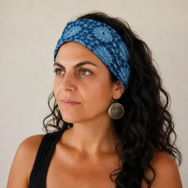 Tribu Indigo bandeau bleu indigo coton dabu