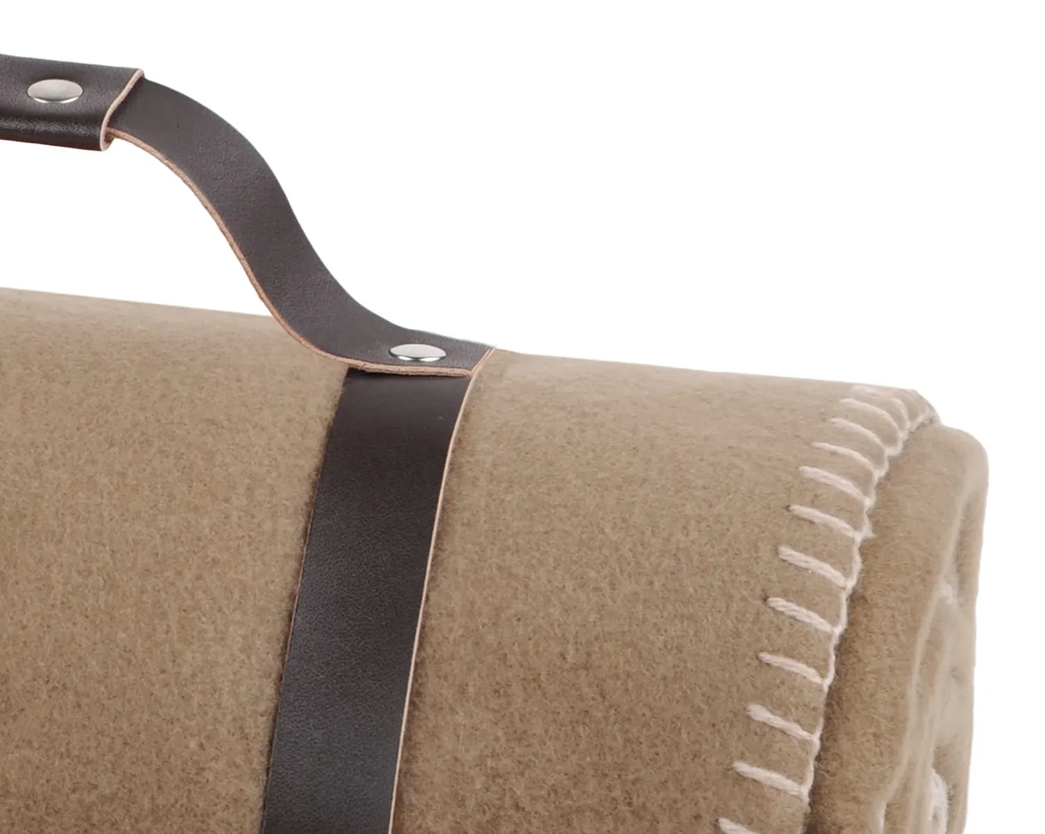 Stof Dawson plaid polaire 130x150 cm taupe chaud