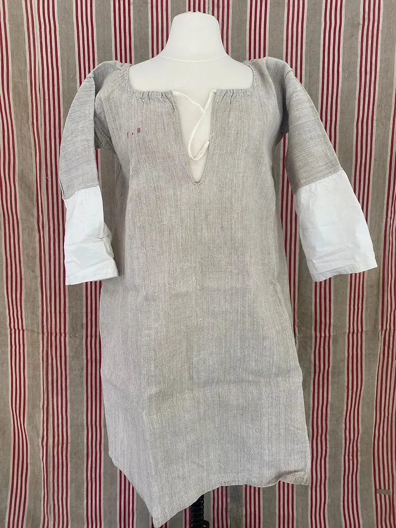 French General Found in France chemise n°8 toile ancienne taille 8-10