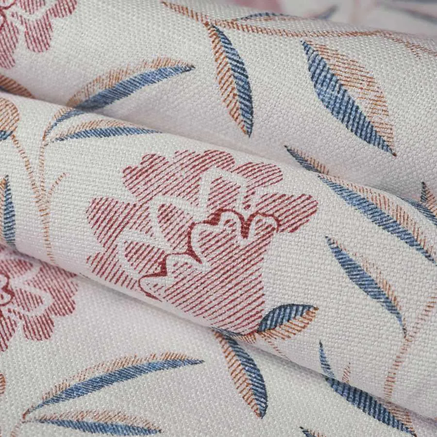 French General Lilou Rouge tissu ameublement indigo au mètre