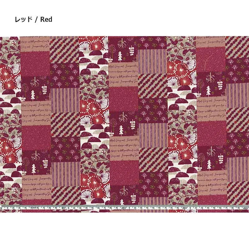 Yoko Saito web2601-A05 tissu coton rouge patchwork au mètre