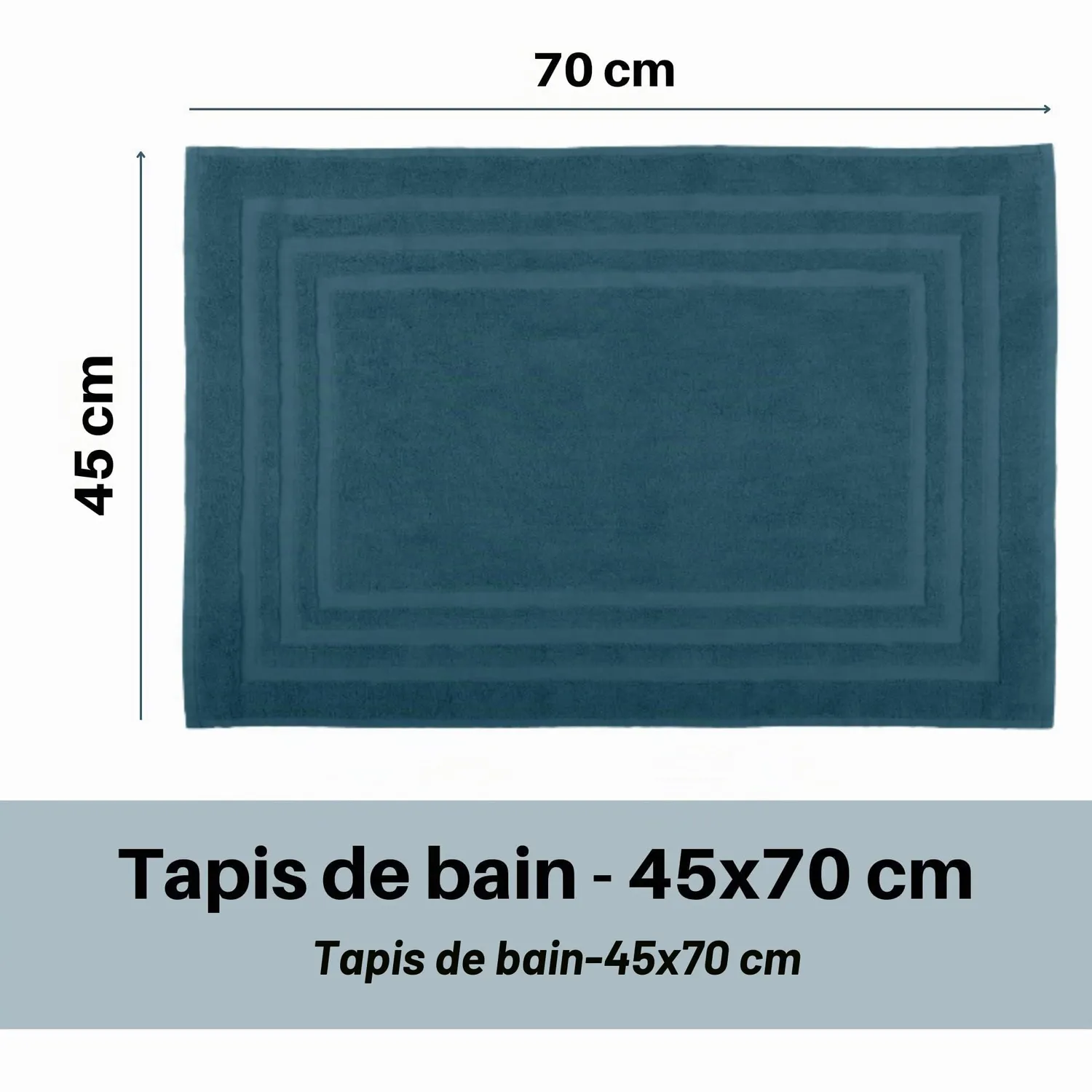 Stof Lagune tapis de bain 45x70 cm pétrole coton bio