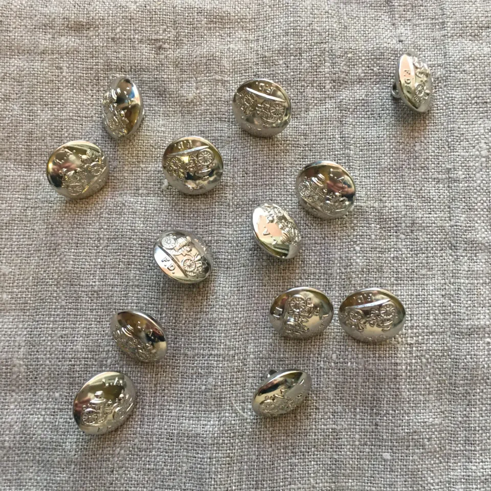 French General boutons pompiers vintage nickel lot 12