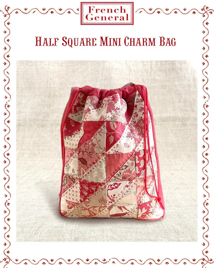 French General Half Square Mini Charm Bag patron sac Rouenneries Trois