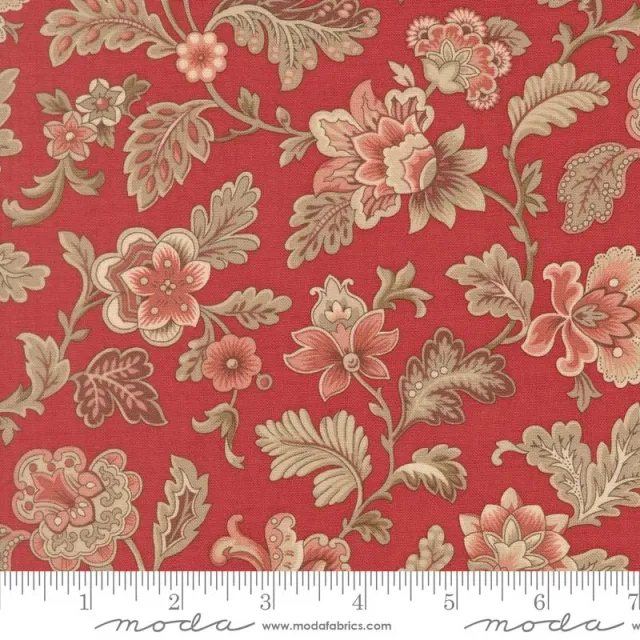 French General Le Jardin Rouge 36152 11 tissu coton rouge au mètre