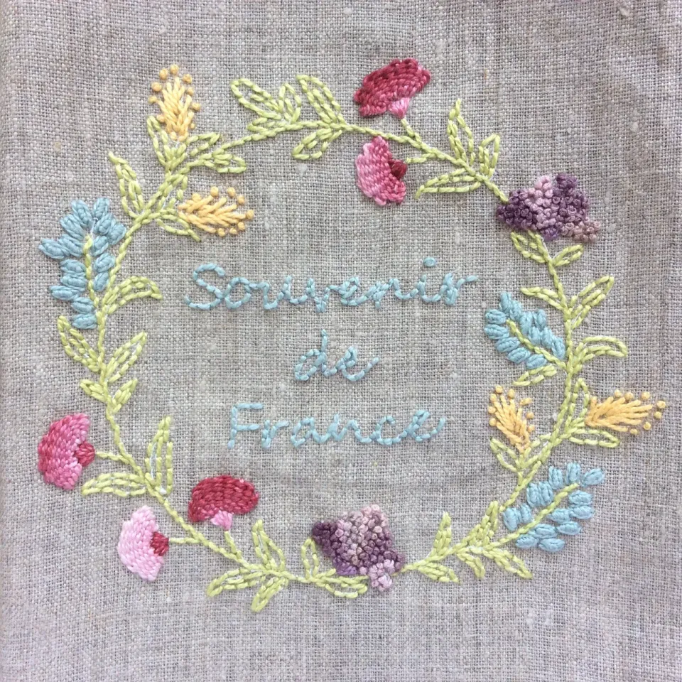 French General Souvenir de France kit broderie torchon lin 46x61 cm