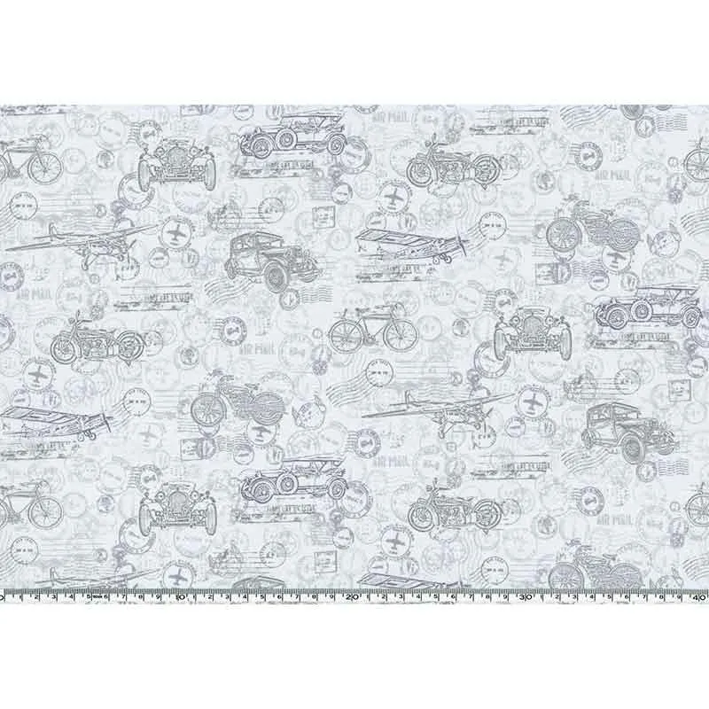 Yoko Saito 2026-06-A06 coupon tissu coton 33x35 cm voitures