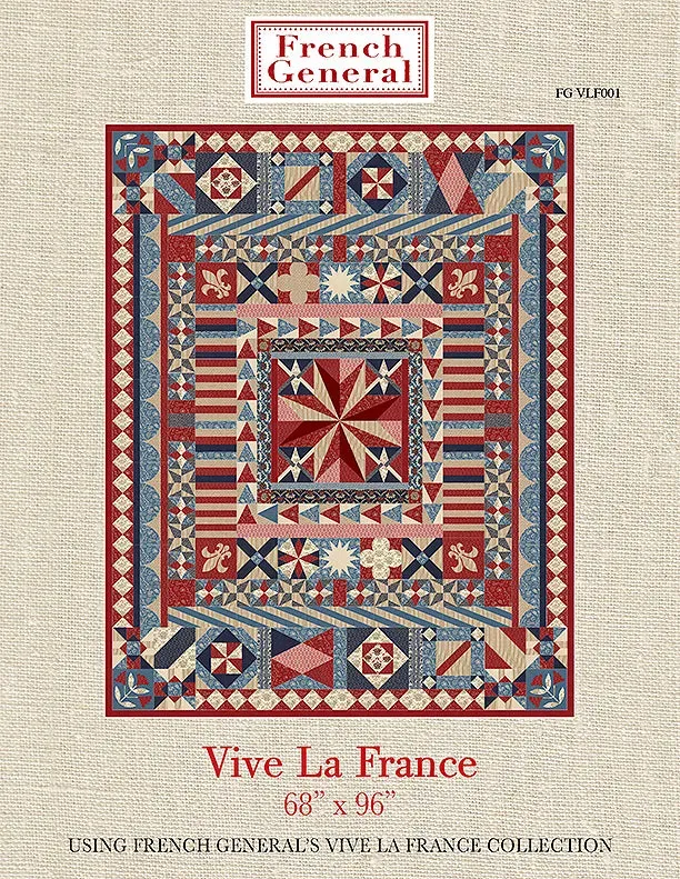 French General Vive La France patron quilt papier imprimé