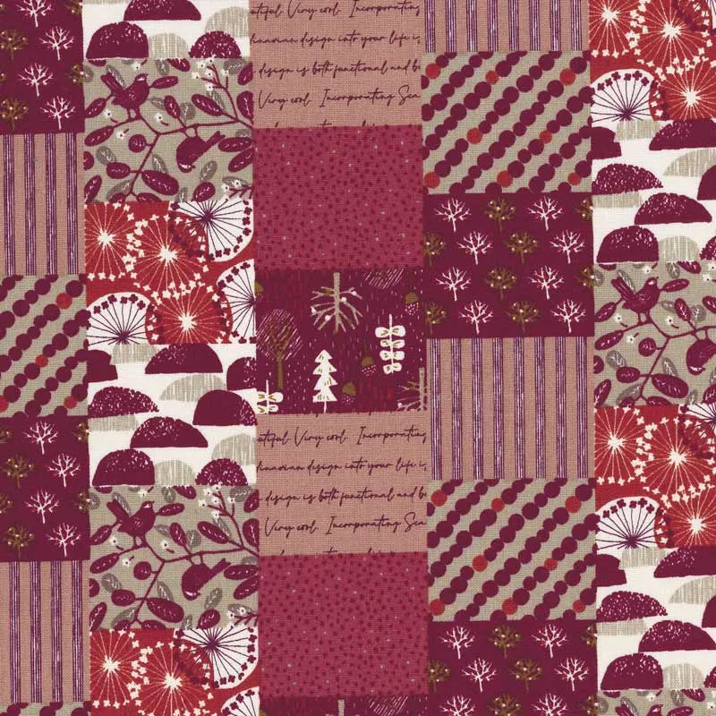 Yoko Saito web2601-A05 tissu coton rouge 40x35cm patchwork