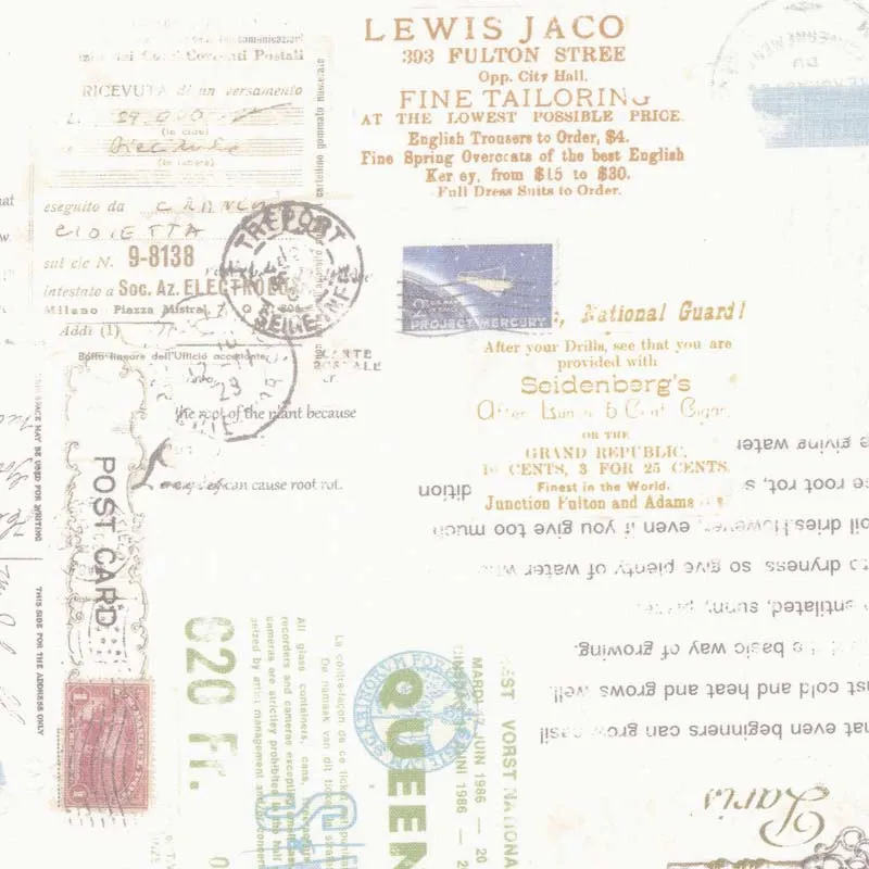 Yoko Saito 2026-06-A03 tissu coton écru lettres 33x35cm