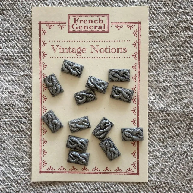 French General Vintage Snake cabochons verre gris 10x15mm lot 12