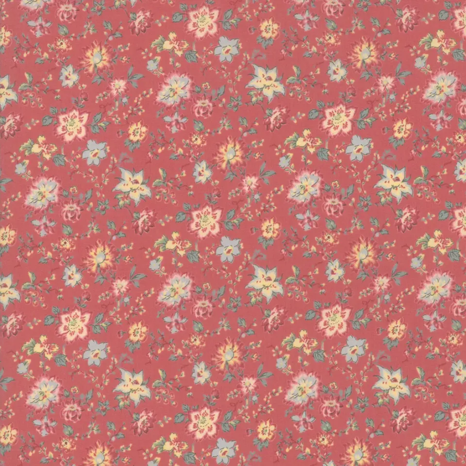 French General Tres Jolie tissu lawn coton rouge 13874-14LW mètre