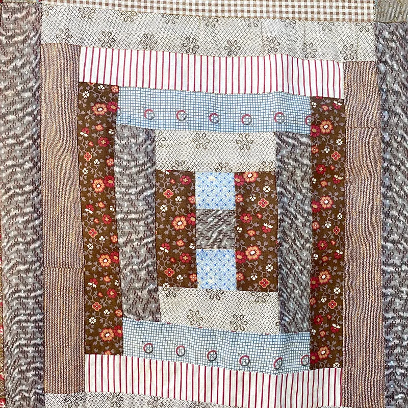 French General Courthouse Steps dessus de quilt ancien coton