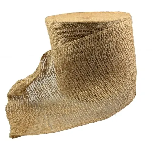 Tissushop bande toile de jute naturel 50 m 20 cm