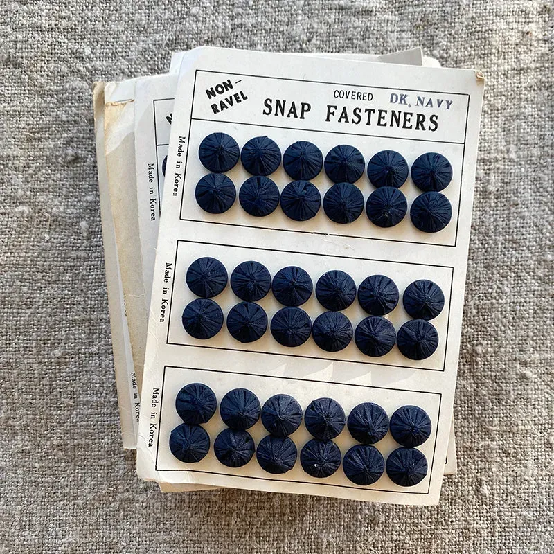 French General boutons pression recouverts bleu marine vintage