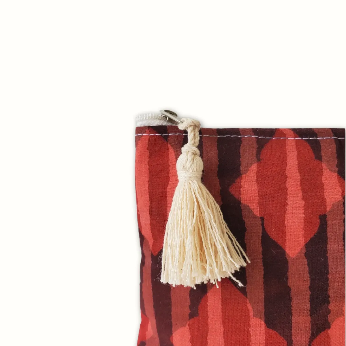 Tribu Indigo Block pochette tissu 21x15 rouge garance