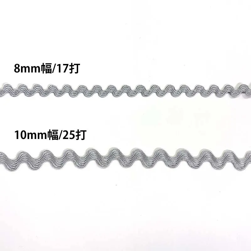 Yoko Saito BEL-120 ruban ricrac rayonne gris clair 10mm
