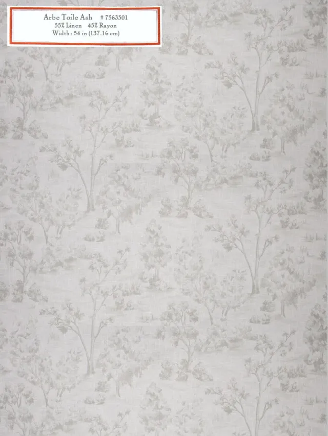 French General Arbe Toile Ash tissu ameublement coton au mètre