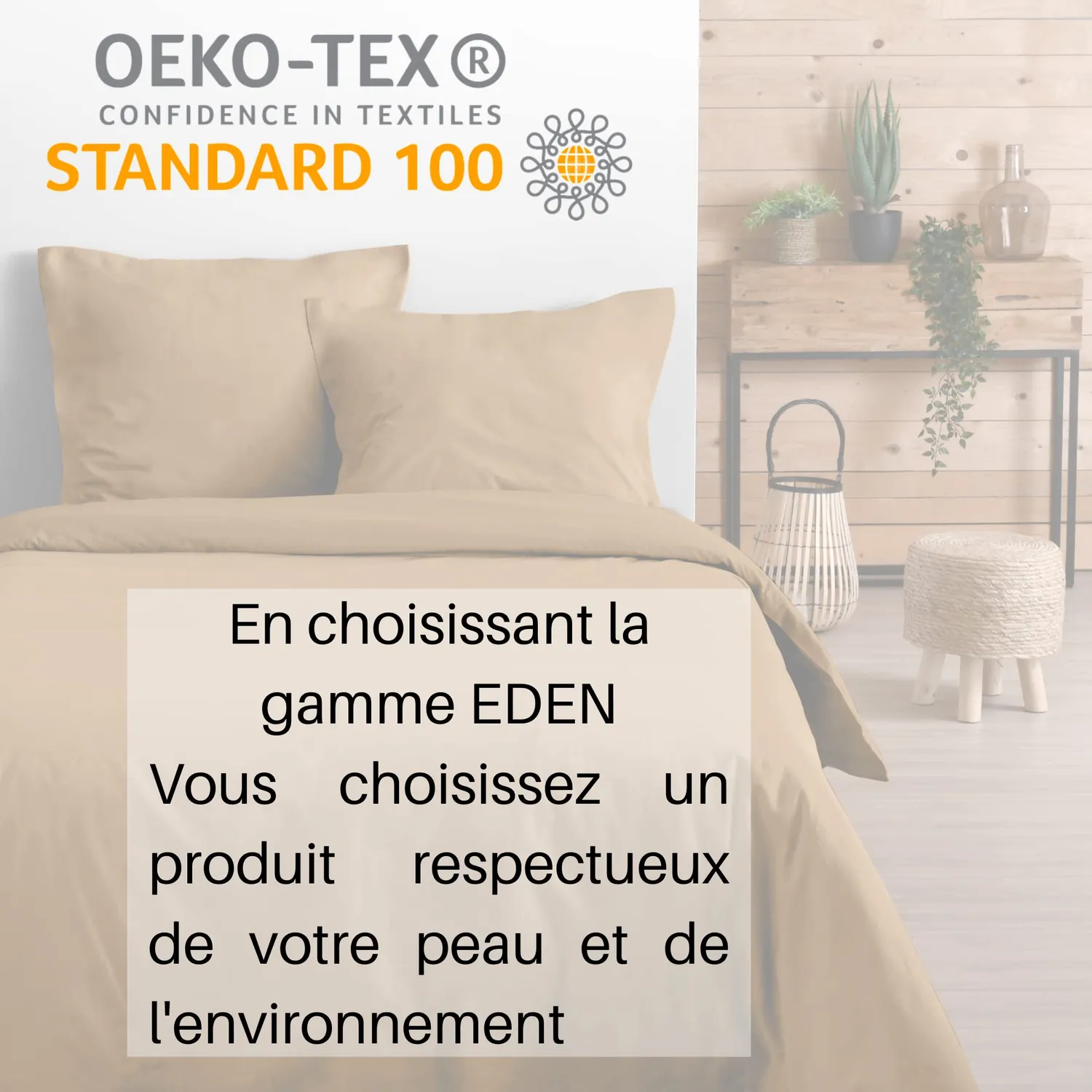 STOF Eden taie de traversin 45x185 curry coton