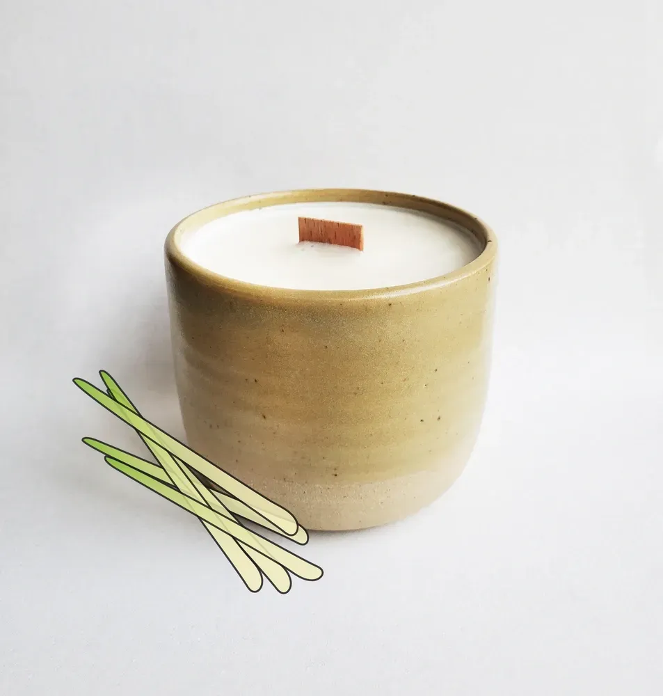 Tribu Indigo Citronelle 30h bougie parfumée mèche bois