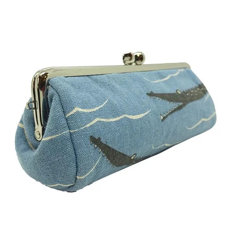Yoko Saito Purse Pen Case kit trousse fermoir croco
