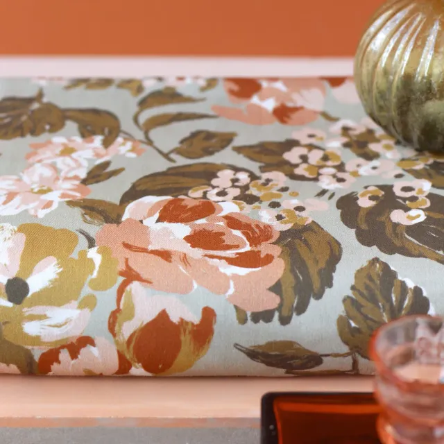 La Maison Naïve Jardin Amande satin de coton au mètre