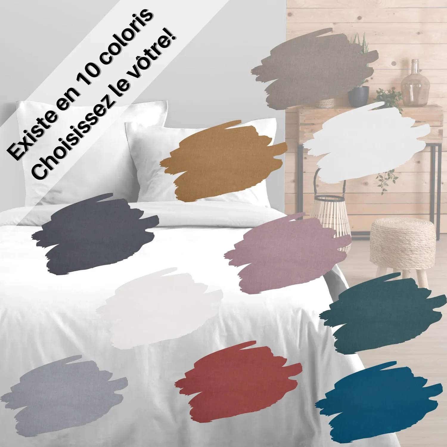 STOF Eden taie de traversin 45x185 blanc coton