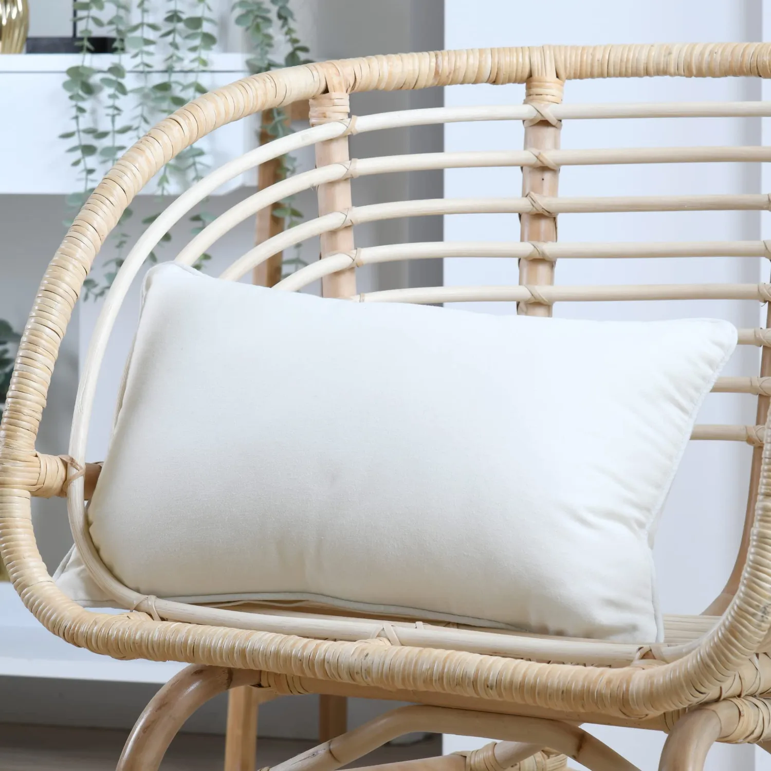STOF Oxford coussin écru 30x50x15 cm satin coton