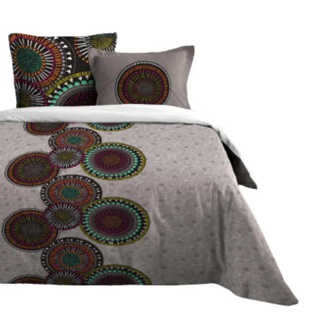 STOF Kizomba parure housse de couette gris 240x220 cm coton