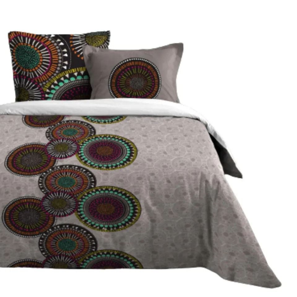 STOF Kizomba parure housse de couette gris 240x220 cm coton