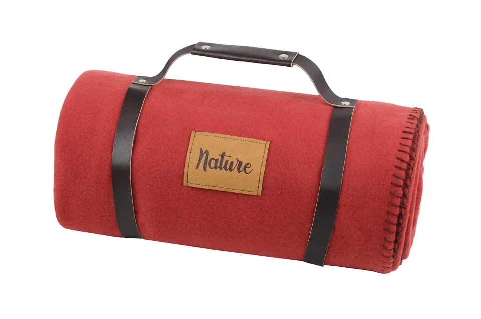 STOF Dawson plaid polaire 130x150 cm rouge polyester