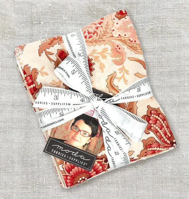 French General Le Jardin Rouge fat quarter coton rouge lot 40