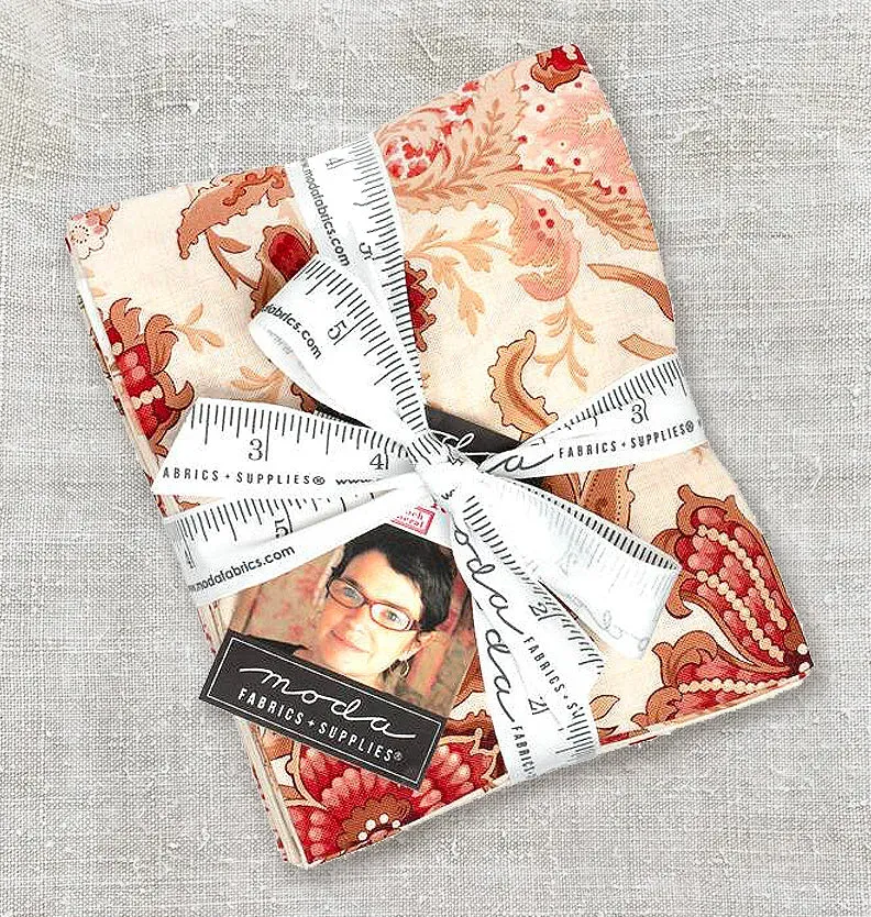 French General Le Jardin Rouge fat quarter coton rouge lot 40