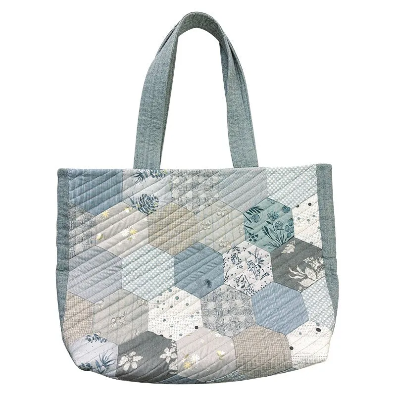 Yoko Saito Tote Bag Hexagone kit sac bleu