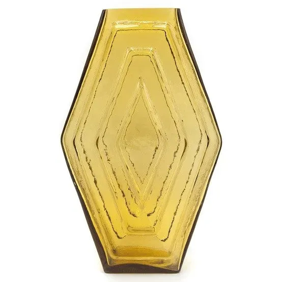 La Maison Naïve grand vase hexagonal verre recyclé vert olive
