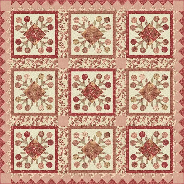 French General Le Jardin Rouge Grande Fleur patron 171 cm