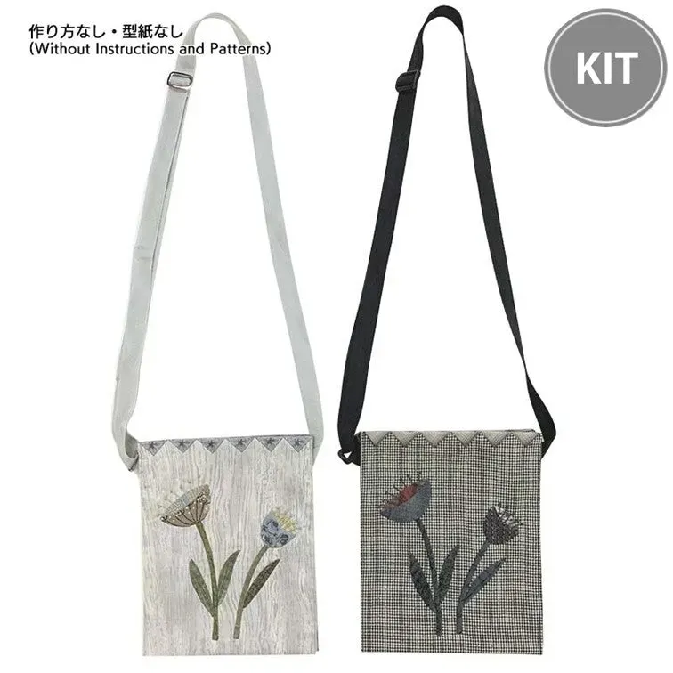 Yoko Saito sacoche applique fleurs kit A 18 cm coton