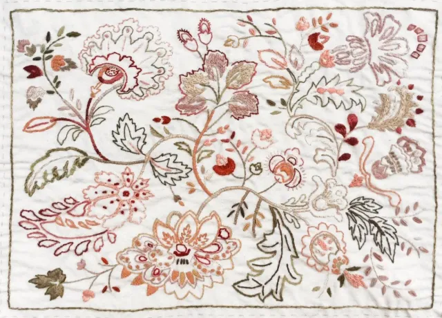 French General Atelier De France sampler broderie lin gris 35x28 cm