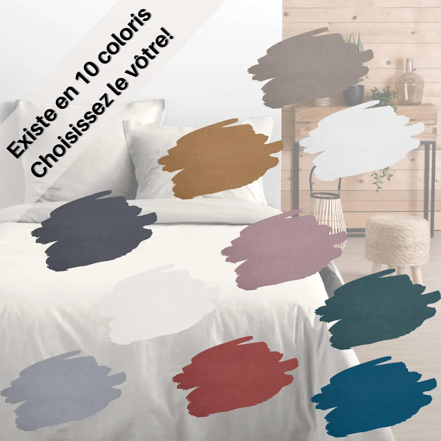 STOF Eden taie oreiller 63x63 cm ivoire coton
