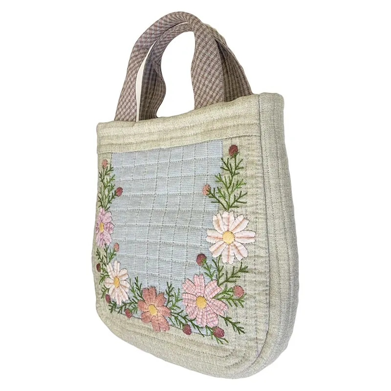 Yoko Saito Cosmos Bag kit sac patchwork appliqué bleu