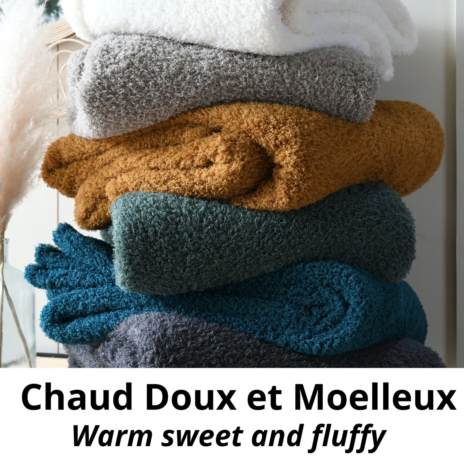 STOF Montréal plaid 130x160 cm camel polyester fluffy