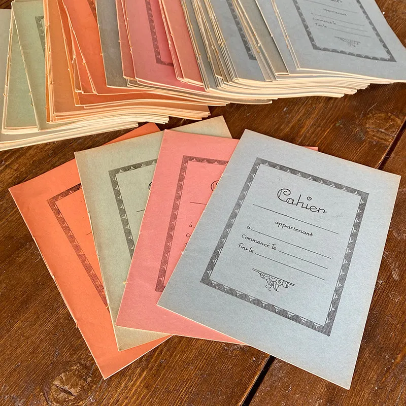French General Vintage French Cahier carnets lot de 4 lignés