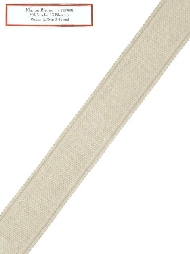 French General Manon Bisque galon déco 4,4 cm au mètre beige