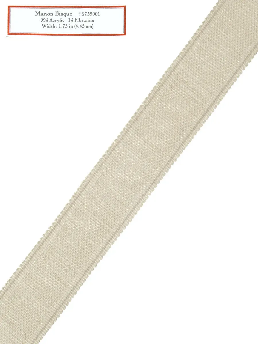 French General Manon Bisque galon déco 4,4 cm au mètre beige