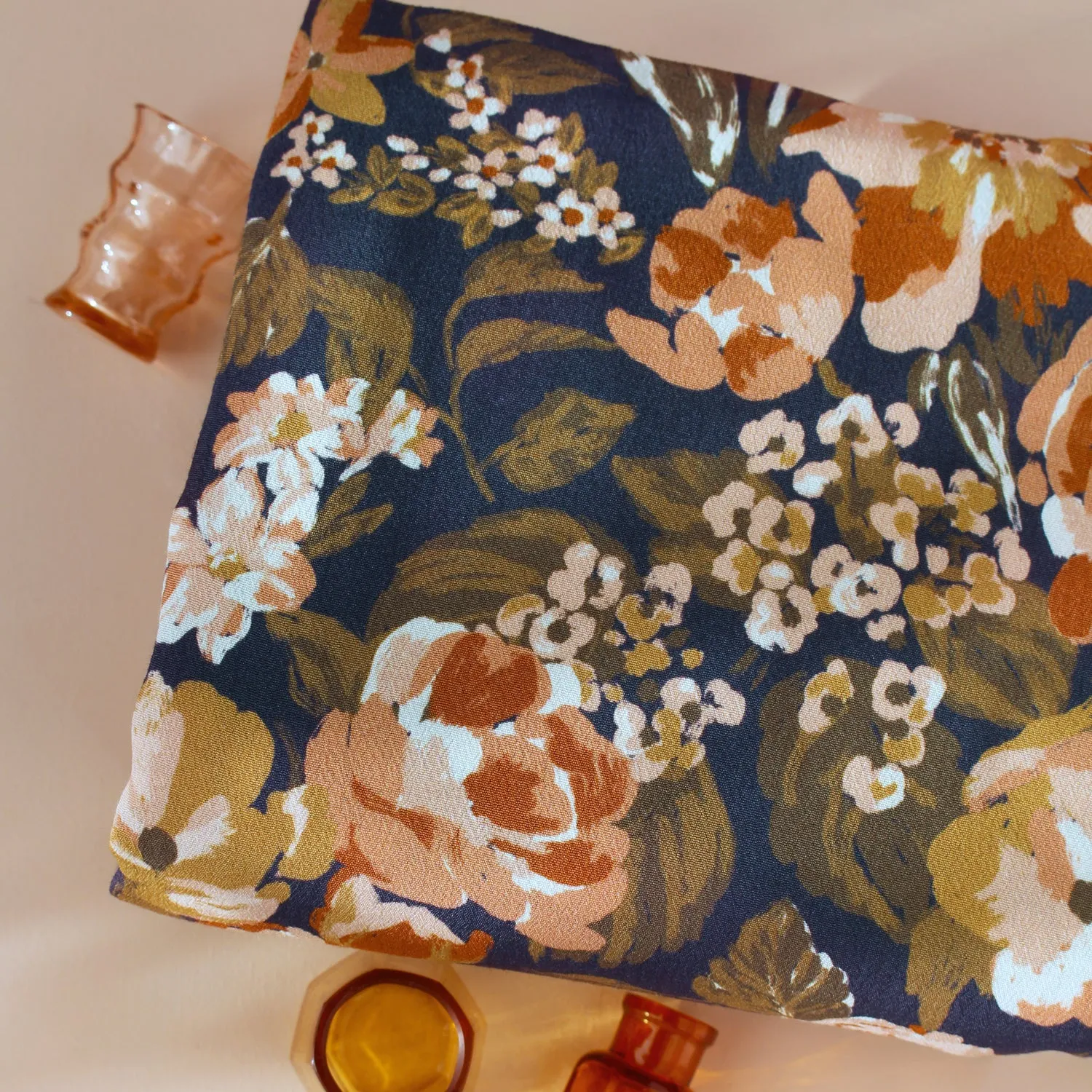 La Maison Naïve Crêpe Marocain Jardin Denim tissu viscose au mètre