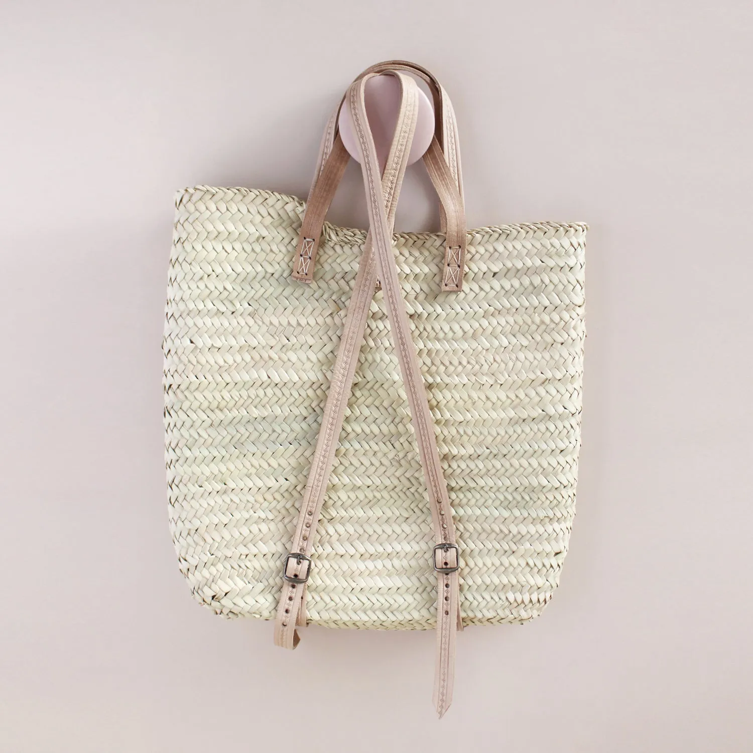 La Maison Naïve Palme et Cuir Rose sac à dos palme rose