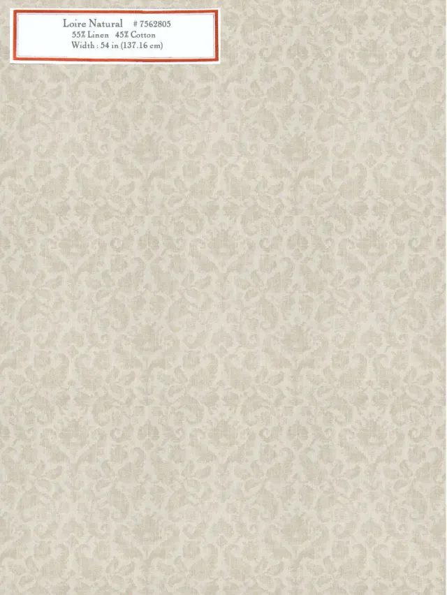 French General Loire Natural tissu ameublement beige 137 cm