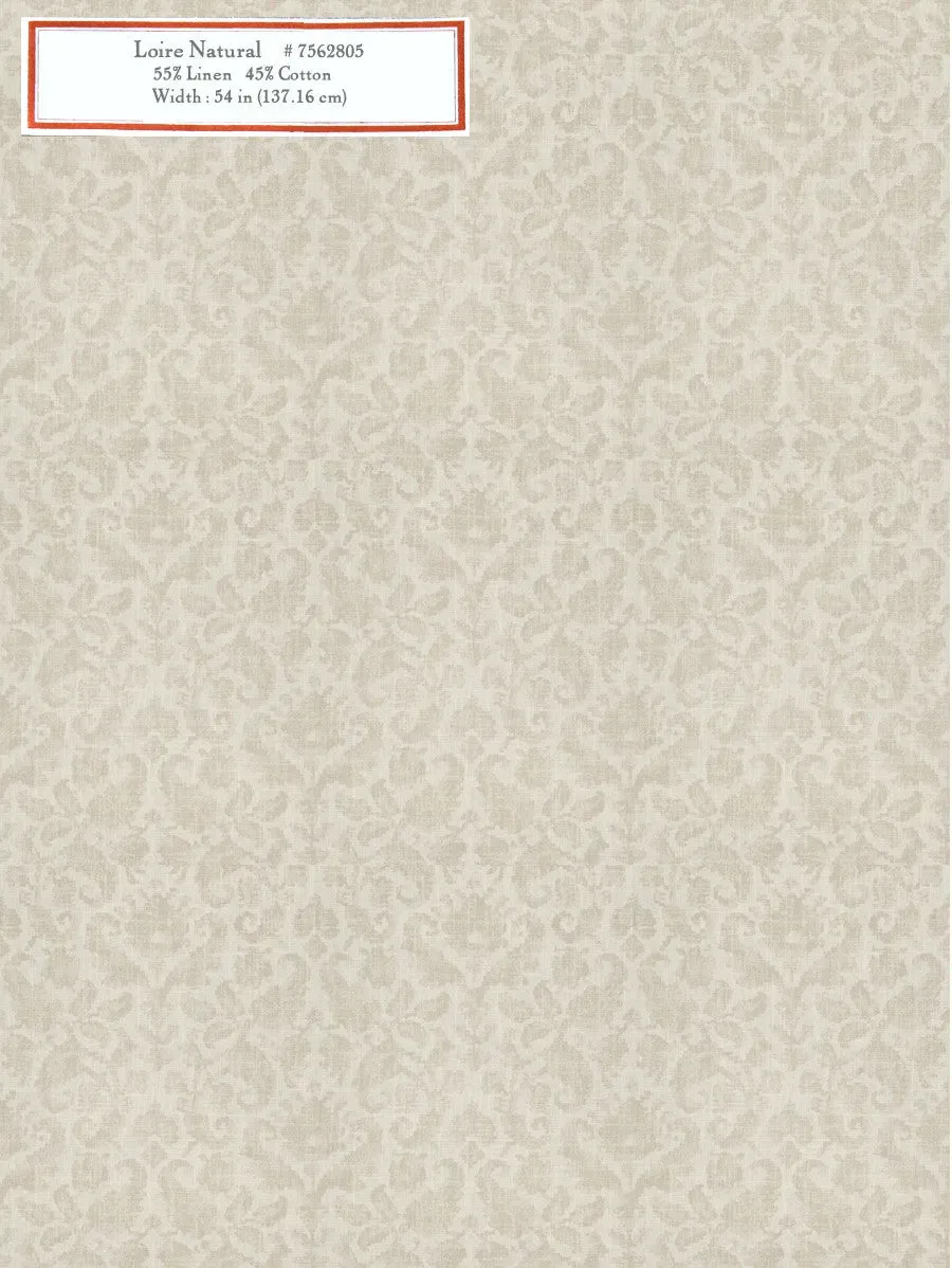 French General Loire Natural tissu ameublement beige 137 cm