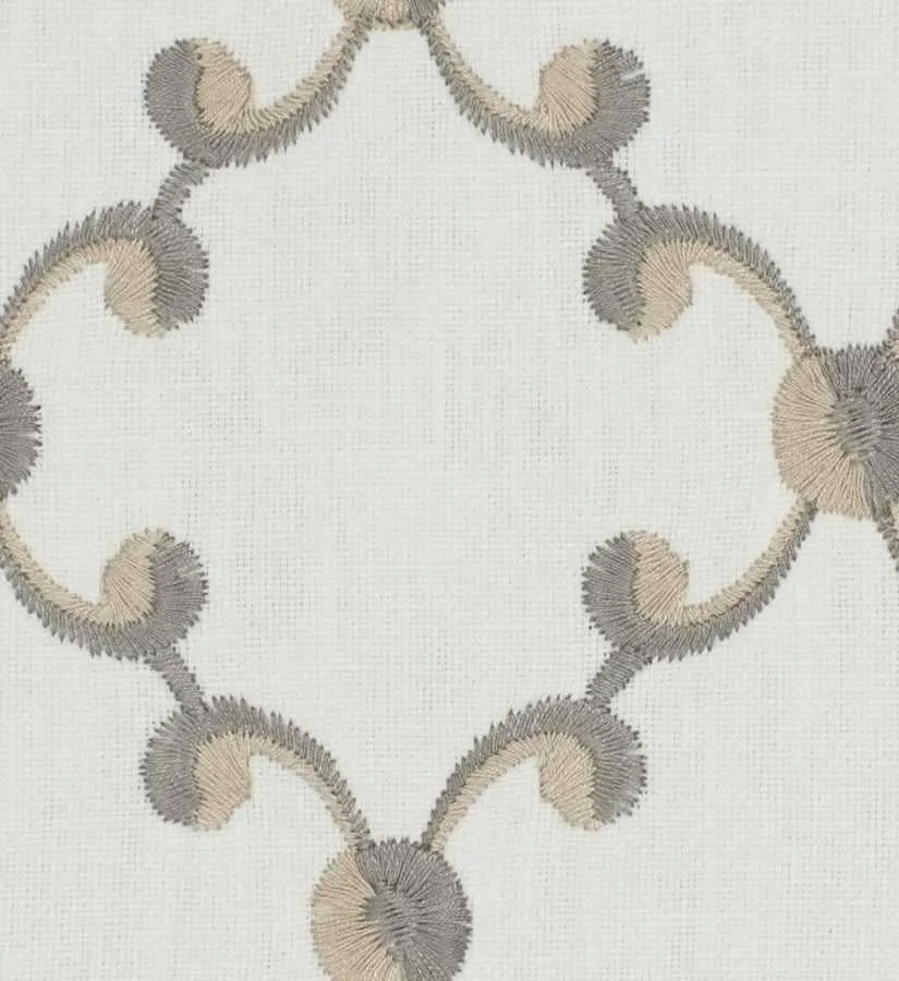 French General Morisette Linen tissu ameublement brodé 132 cm