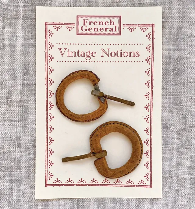 French General Leather Buckles boucles cuir lot de 2 vintage